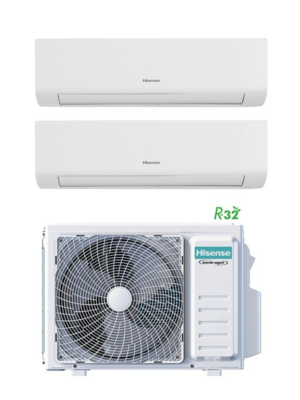 CLIMATIZZATORE CONDIZIONATORE DUAL SPLIT HISENSE ENERGY ULTRA KE25MR01G+KE35XR01G/2AMW42U4RGC R32 – 9000+12000 BTU - WI-FI INCLUSO