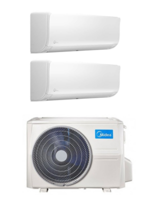 CLIMATIZZATORE CONDIZIONATORE DUAL SPLIT MIDEA XTREAM PRO TECH MSAGBU-09HRFN8/GR+MSAGBU-12HRFN8/GR/M2OE-18HFN8-Q R32 9000+12000 BTU -  WI-FI INCLUSO