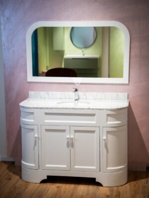 Mobile bagno sospeso MASTER con lavabo integrato e top effetto marmo | Arredo bagno moderno