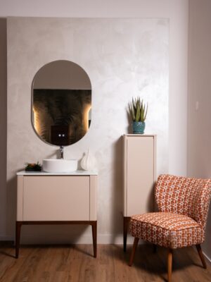 Mobile bagno sospeso ELITE con lavabo da appoggio e top Phoenix | Arredo bagno moderno